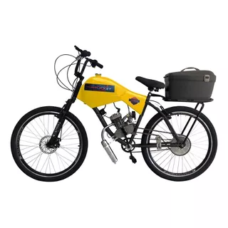 Bicicleta Motorizada 80cc Frdisk/susp Carenada Cargo Rocket Cor Amarelo Summer