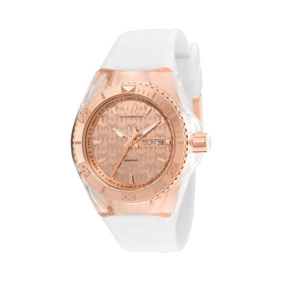 Reloj Technomarine Cruise 115001 Blanco Dama Color Del Bisel Oro Rosa Color Del Fondo Oro Rosa