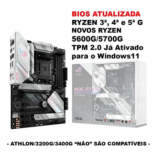 Placa Mãe Amd Asus Rog Strix B550-a Gaming Ryzen 3ª 4ª E 5ª