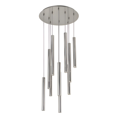 Colgante 10 Luces Xilo Cromo Tubo Led Deco 20620 Calidad Rd - Cromo