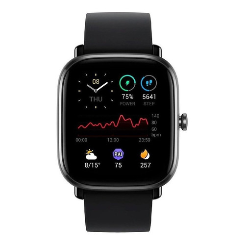 Smartwatch Amazfit Fashion GTS 2 Mini 1.55" caja 1.55" de  aleación de aluminio  black, malla  black de  silicona A2018