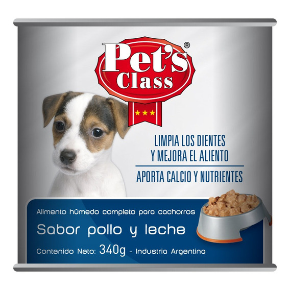 Alimento Humedo Perro Cachorro Pollo Leche 340gr Pet's Class