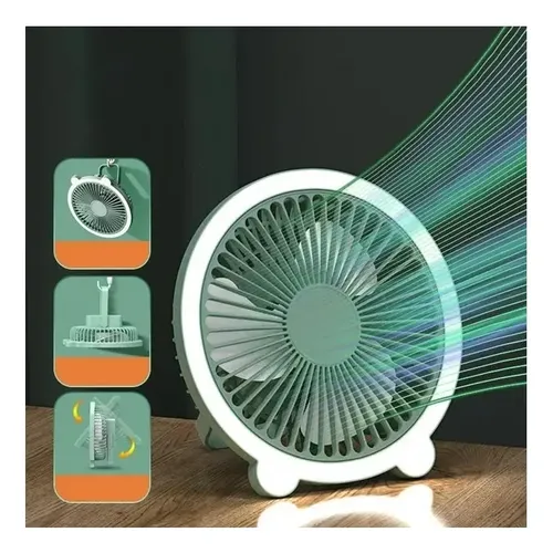 Ventilador Recargable Multifunción Con Luz Led. Color De La Estructura Azul  Diámetro 20 Cm | MercadoLibre