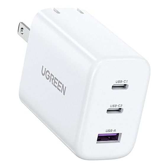 Cargador Ugreen 65 W Carga Rápida Usb A + 2 Usb C Blanco