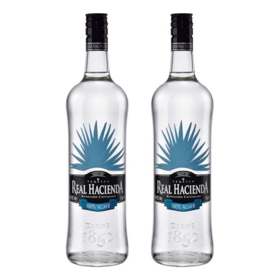 Pack De 2 Tequila Real Hacienda Reposado Cristalino 940 Ml