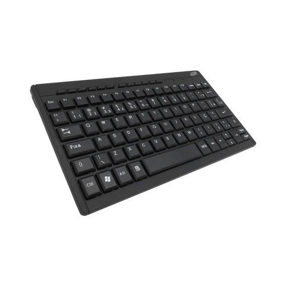 Mini teclado portátil USB multimedia para PC silencioso, negro