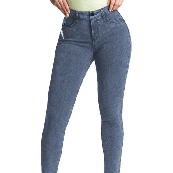 Jeans Dama Stretch Mezclilla Levanta Pompa Colombiano