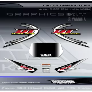 Calcos Yamaha Dt 125- Supertrail- Mot Negra- Insignia Calcos