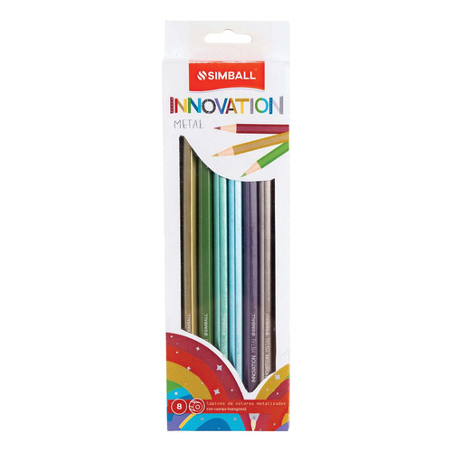 Lapices De Colores Innovation Metal X8 Simball Escolar