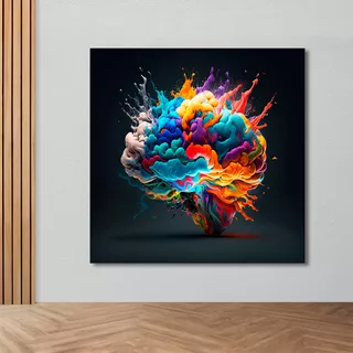 Cuadro Psicologia Psiquiatria Cerebro Humano Canvas 90x90 Y6