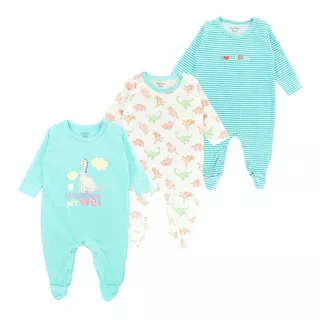 Pijamas Bebé Niño Set X 3 Estampadas Enterizo