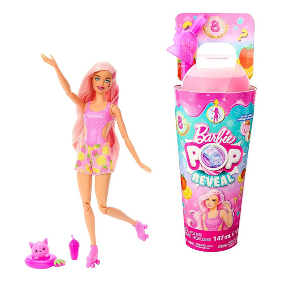 Barbie Muñeca Pop Reveal Serie Frutas Frutilla Hnw40 Mattel