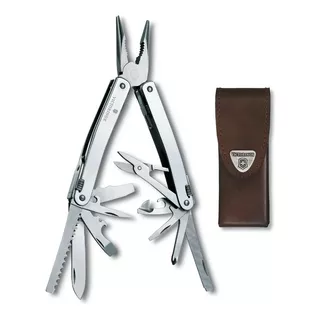 Victorinox Swiss Tool Spirit X Con Funda De Piel, 24 Usos Color Plata