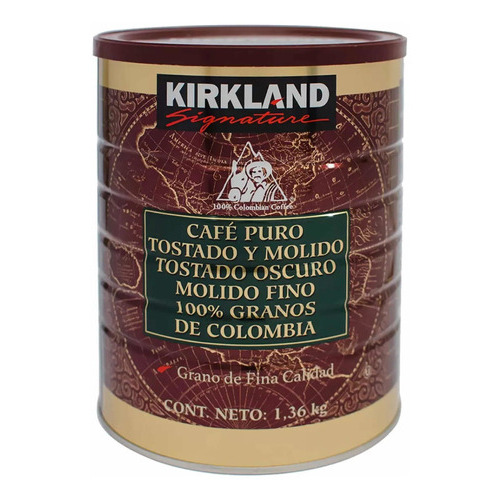 Café Molido 100% Colombiano Marca Kirkland Signature 1.36 Kg