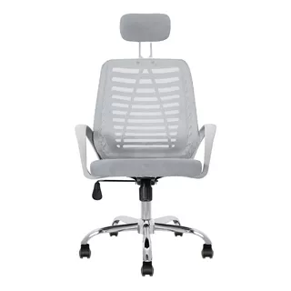 Silla De Escritorio Silleti Livorno Livocambbc108 Ergonómica  Gris Y Blanca Con Tapizado De Mesh