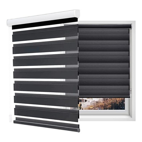 Cortina Roller Eclipse Sun Screen Duo Zebra 1,80x2,20 Mts Color Negro