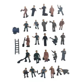 25 Peças Figuras Humanas Trabalhadores - Escala Ho 1:87