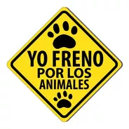 Sticker, Pegatina Yo Freno Por Los Animales, Adhesivo Autos