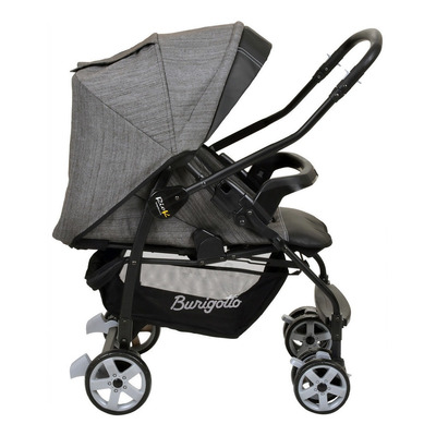 Carrinho Burigotto Rio K Travel System Mesclado Preto Com Bebe Conforto