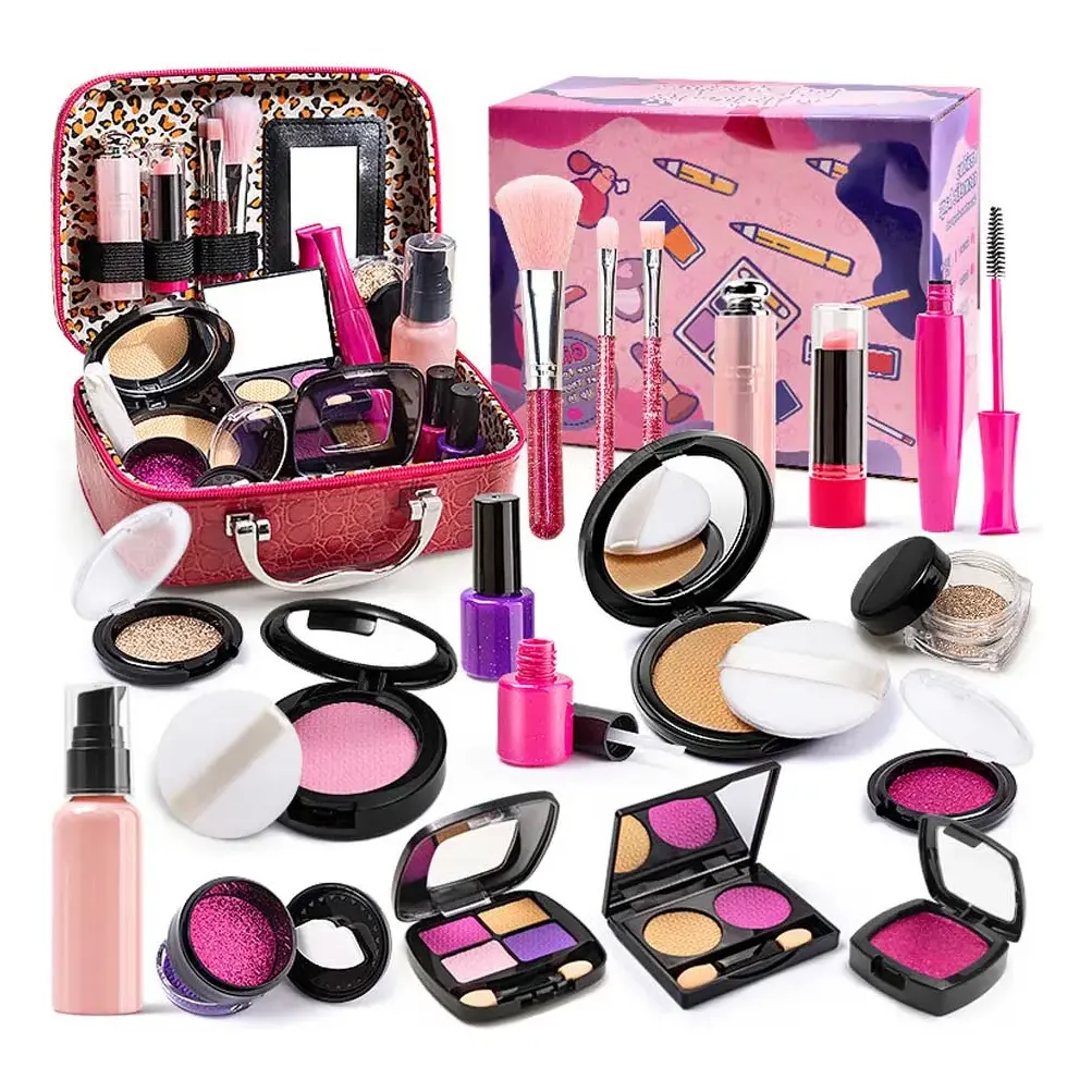 Set de maquillaje PERRYHOME Kids para niñas de 3 a 12 años con 63 piezas Set de maquillaje PERRYHOME Kids para niñas de 3 a 12 años con 63 piezas