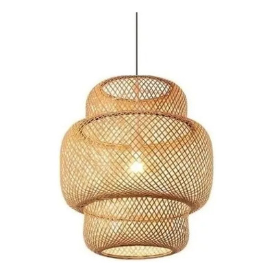 Lampara Colgante Baco Diseño Bambu Apto Led Deco Lk
