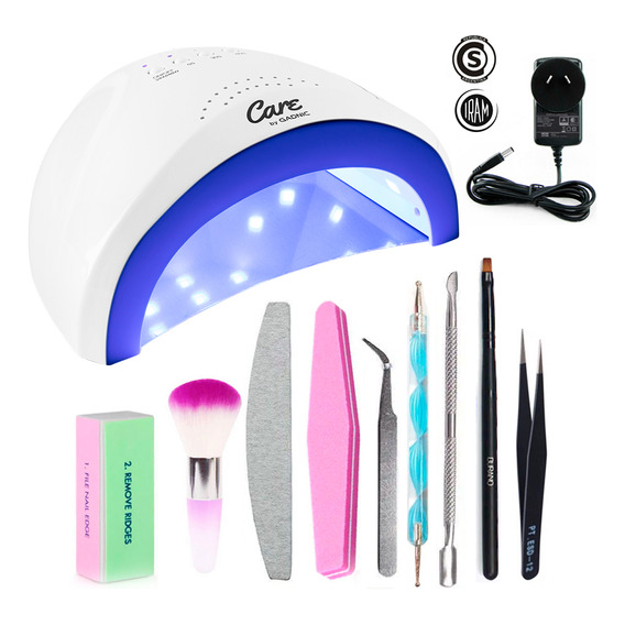 Set Manicura Cabina Uv Gadnic 48w + 10 Accesorios