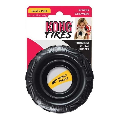Kong Traxx Extreme Tires S Juguete Rueda Rellenable Perro Color Negro