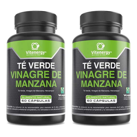 Te Verde + Vinagre Manzana + Hercampuri X 2 Detox Depurador