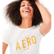 Camiseta Aeropostale Feminino Orig. Aplique E Bordados Eua