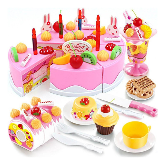 Set Pastel De Cumpleaños X75 Piezas Juego De Cocina - El Rey