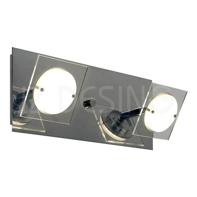 Aplique 2 Luces Led Sun Moderno 20w Pontente Acero