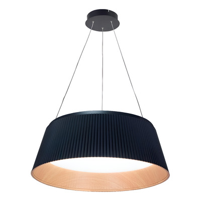 Colgante Led Wood 36w Dimerizable Simil Madera Moderno Gmg Negro