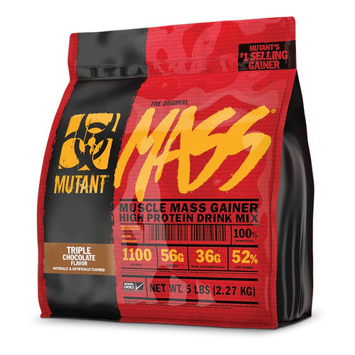 Suplemento en polvo Mutant  Mass carbohidratos sabor triple chocolate en sachet de 2.27kg