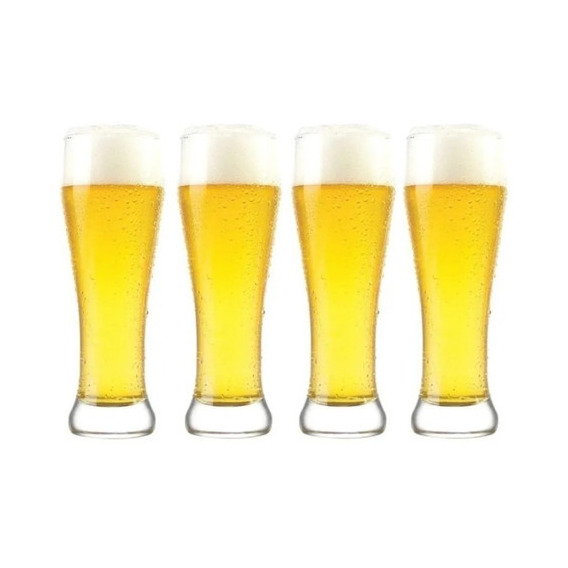 Set 4 Vasos Cerveceros De Vidrio Cristar Berlin 566 Ml