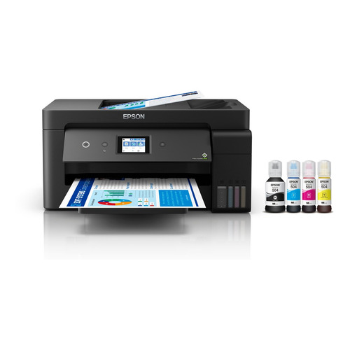 Impresora a color  multifunción Epson EcoTank L14150 con wifi negra 110V