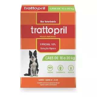 Trattopril Cães De 10 A 20kg 1.34ml(kit Com 6 Pipetas) Cor Branco