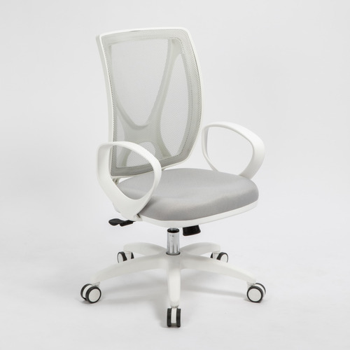 Silla De Oficina Alma White Ergonómica Rossi Color Gris - Tela Marathon