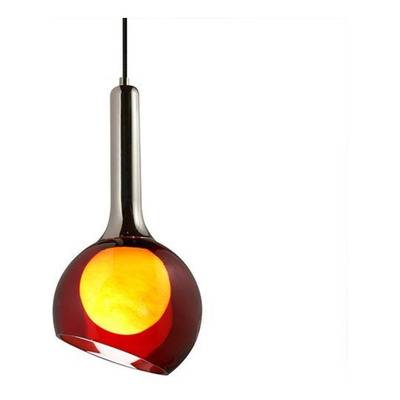 Colgante Mikro Led 5w 3000k Vidrio Rojo Calido