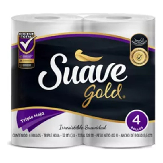 Papel higiénico Papeles Nacionales Suave Gold triple hoja de 4 u