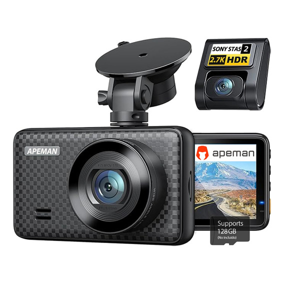 Dash Cam 2.7k Con Sony Sensor Doble Cámara Visión Nocturna 