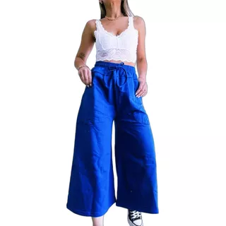 Amplio Palazzo Pant Court Capri Jogging Colores Vivos