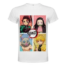 Kimetsu No Yaiba Polera Blanca Estampada Anime 02 Kimetsu No Yaiba Polera Blanca Estampada Anime 02