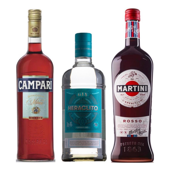 Gin Heraclito London Dry + Campari + Martini Kit Negroni