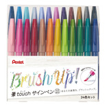 Boligrafos Pentel Touch Brush 24 Colores, Punta Fina