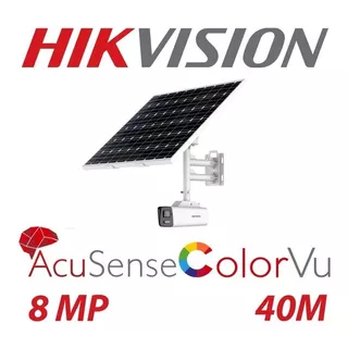 Camara Bullet Ip 8mp 4k Con Panel Solar 4g Hikvision
