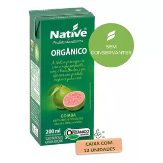 12 Suco Orgânico Tropical De Goiaba Native 200ml Sem Glúten