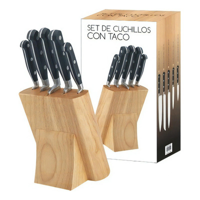 Taco De Madera 5 Cuchillos Forjados/wood D42001 P