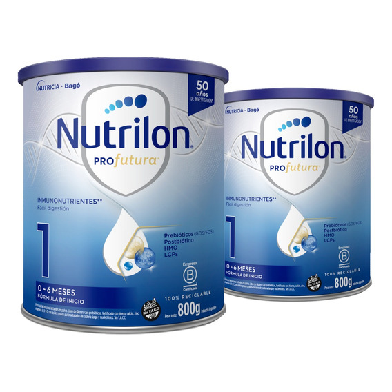 Leche De Fórmula Nutrilon Profutura 1 En Lata 800g Pack X 2u