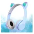 Audifonos Orejas De Gato Led Diadema, Audífonos Inalambricos Color Celeste
