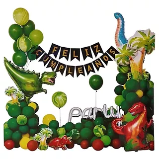 Kit Decorativo Fiesta De Globos Dinosaurio 83 Globos